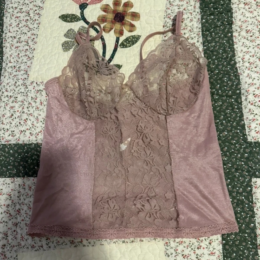 Lace and Satin Camisole Top